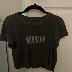 brandy melville nirvana cropped tee